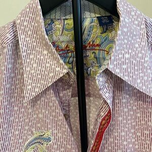 Robert Graham Red and White Patterned Shirt